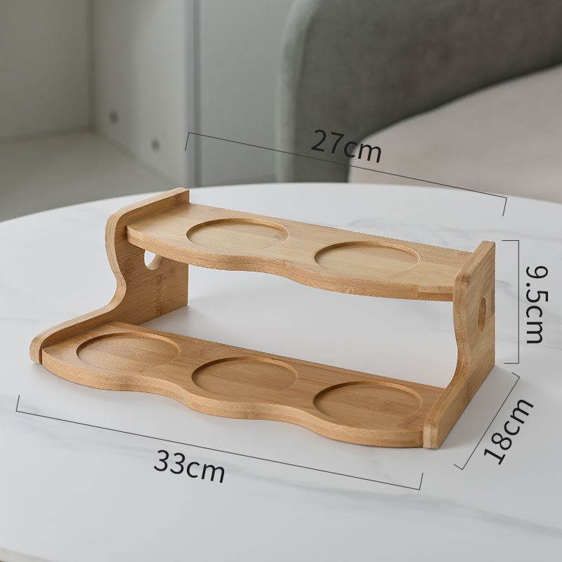 Multi-layer Small Flower Stand Solid Wood Floating Office Green Radish Succulent Flower Pot Shelf