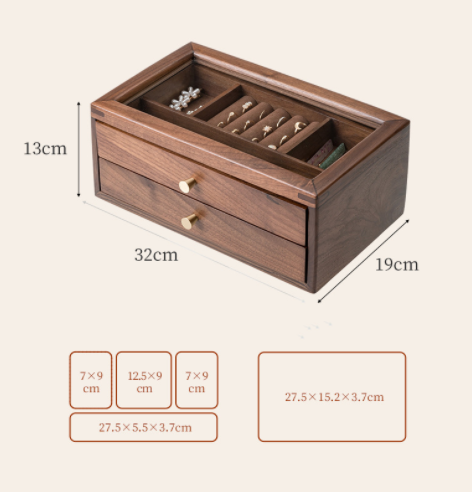 Light Luxury Classical Chinese Wood Jewelry Box Old-fashioned Wood