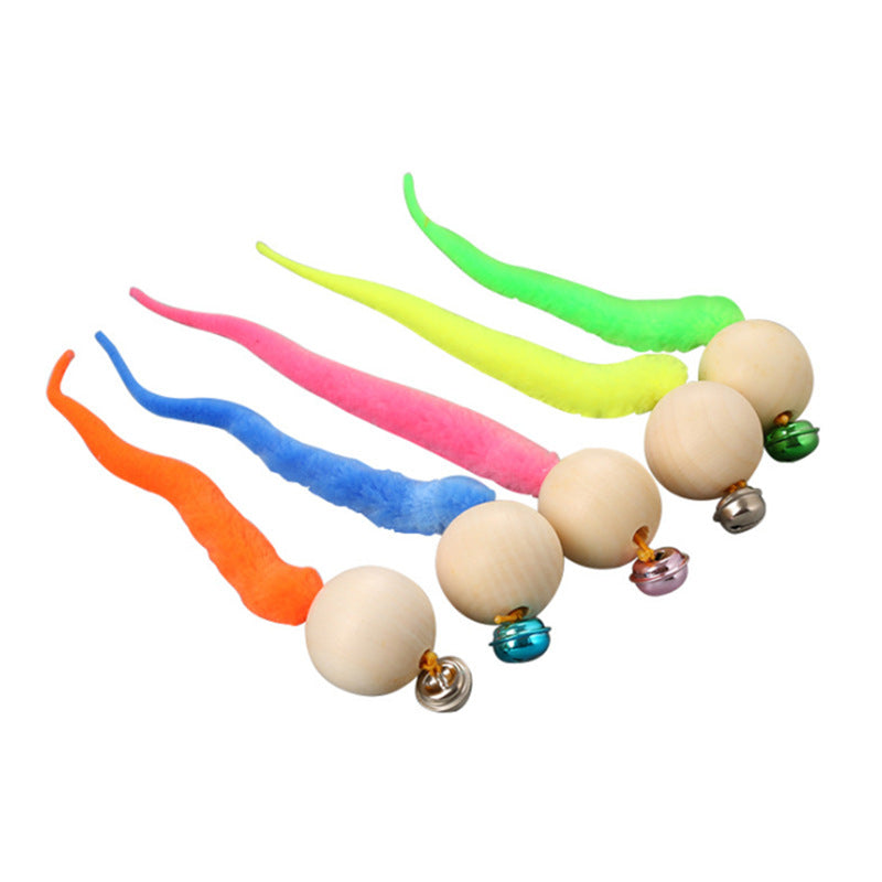 Pet Supplies Wooden Bead Bell Color Funny Cat  Vocal Puzzle Cat Bug Toy