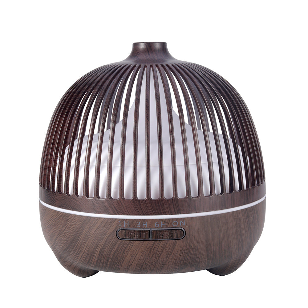 Birdcage Aromatherapy Machine Hollow Wood Grain Ultrasonic Humidifier