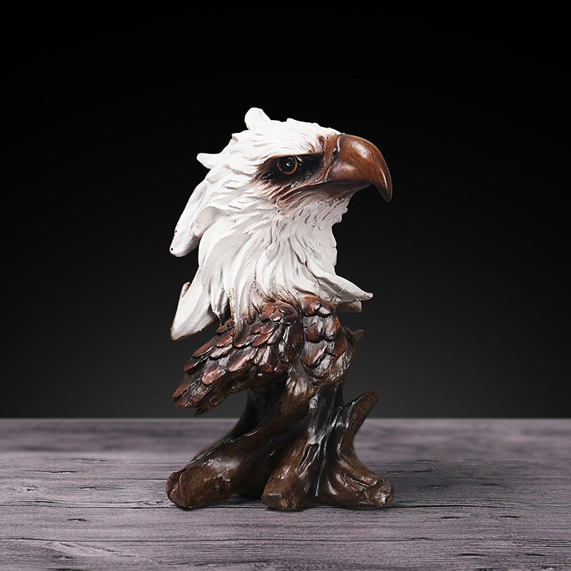Home Creative Imitation Wood Root Animal Head Eagle Head Ornament