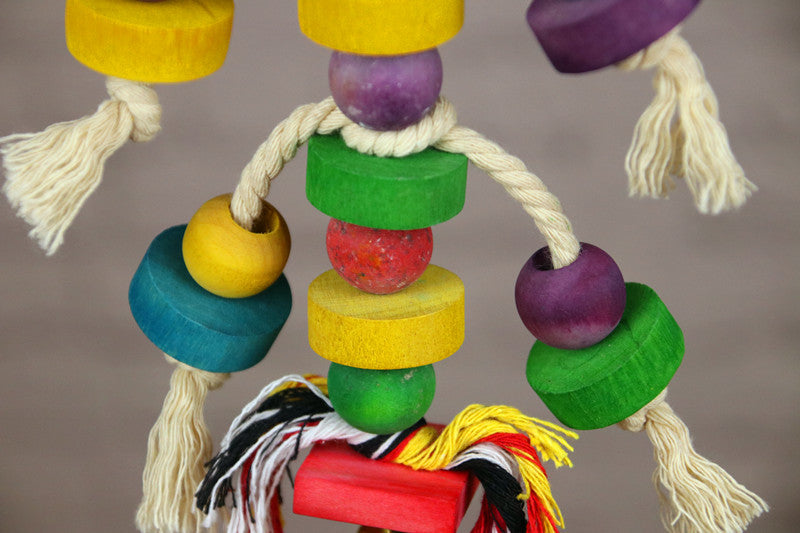 Parrot Toy Pet Bird Colorful Wooden Grinding Beak