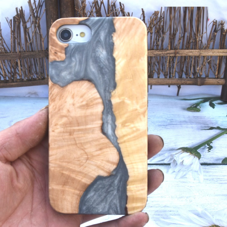 Fashion Pattern Epoxy Resin Wooden Phone Case