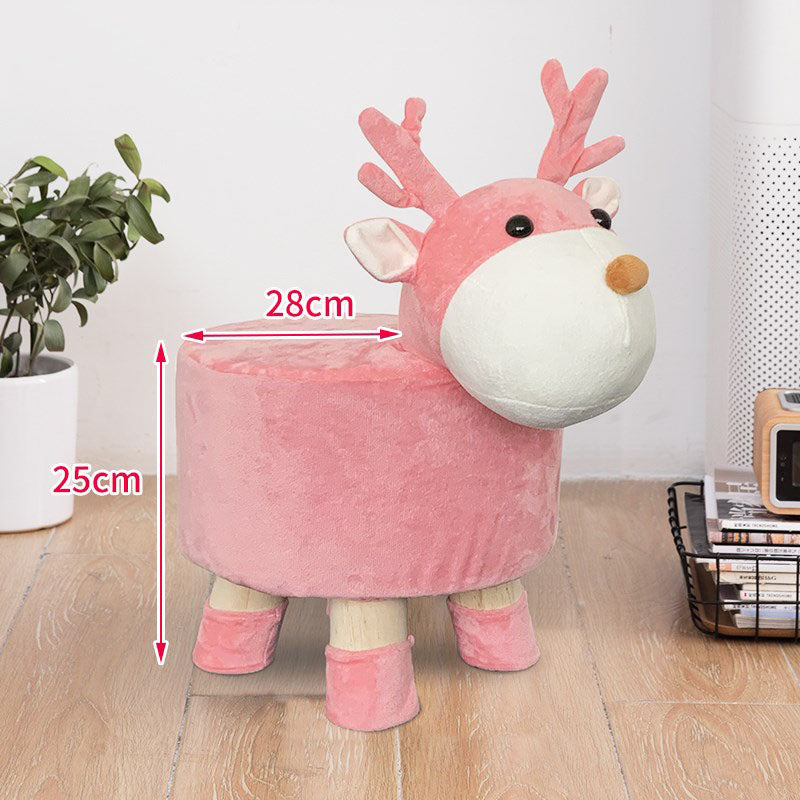 Household Children's Stool Deer Solid Wood Small Bench