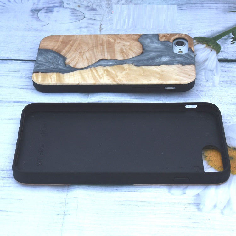 Fashion Pattern Epoxy Resin Wooden Phone Case