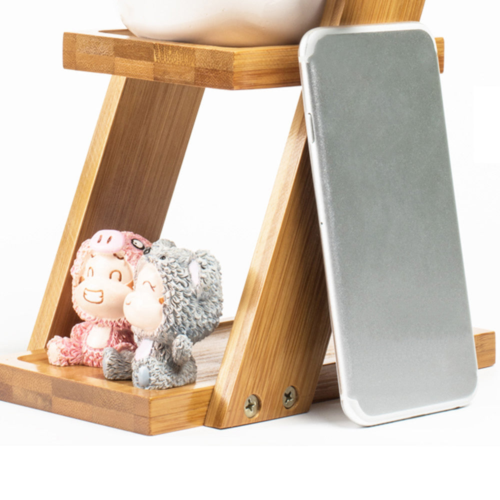 Succulent Potted Solid Wood Bay Window Flower Pot Shelf Storage