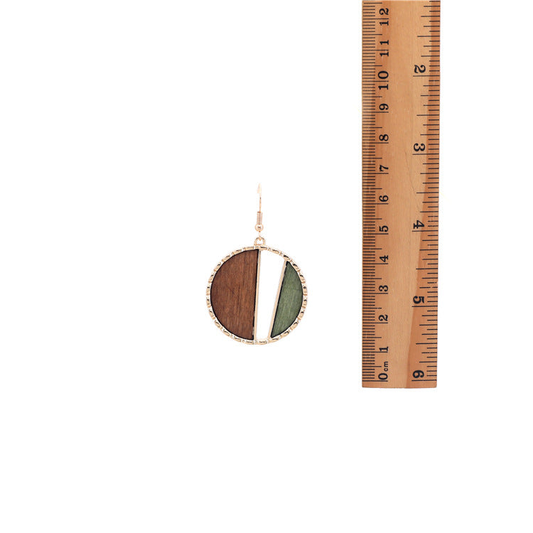 European And American Simple Style Wood Earrings