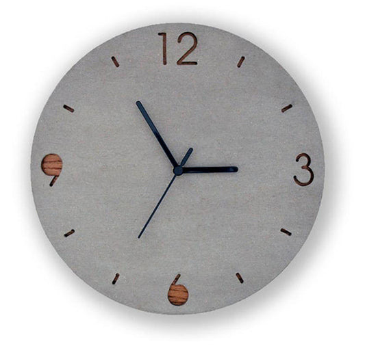 Digital Living Room Creative Concrete Cement Gray Style Solid Wood Wall Clock