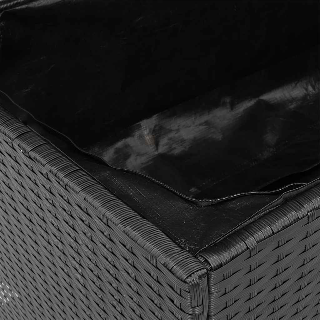 Garden Chest 110x Poly Rattan Acacia Wood   Garden Chest