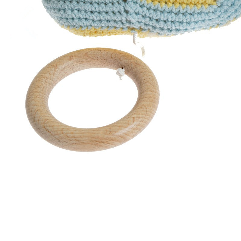 Baby eco-friendly cotton hand pull bell