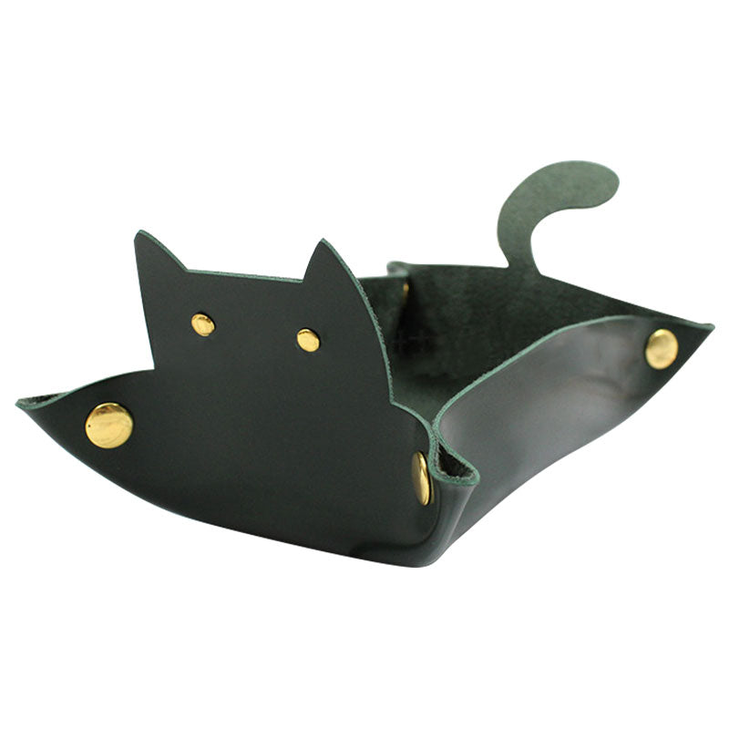 Eco-friendly PU leather cat style four-corner storage tray