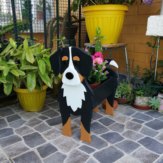 Balcony Courtyard Garden Outdoor Indoor Cute Bernese Mountain Dog Potted Flower Home Decorations