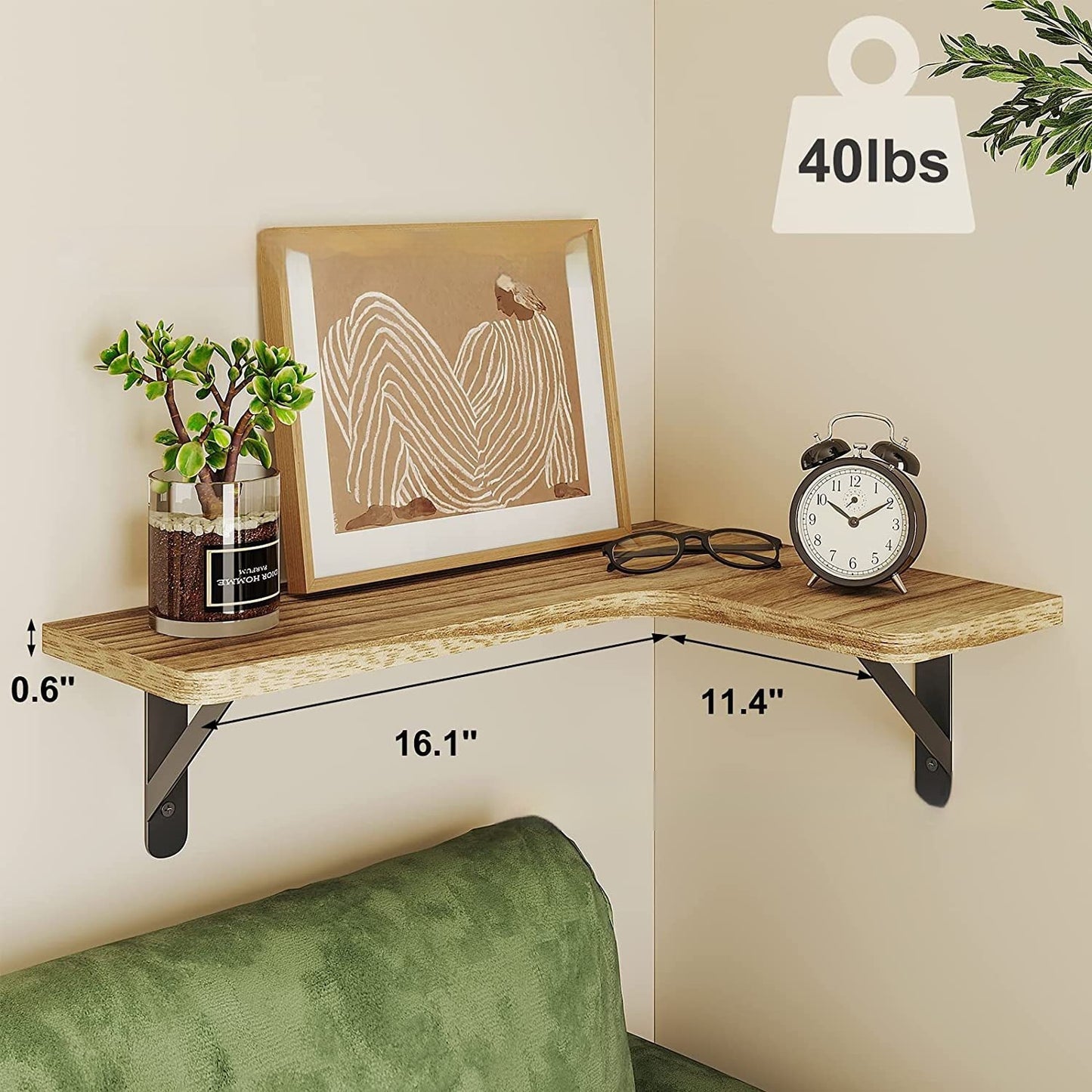 Wall-mounted Bathroom Kitchen Wooden Suspended Storage Rack