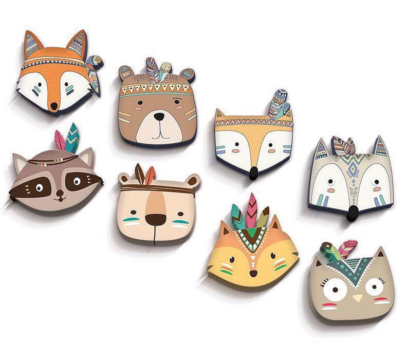 Cartoon wood animal wall decoration