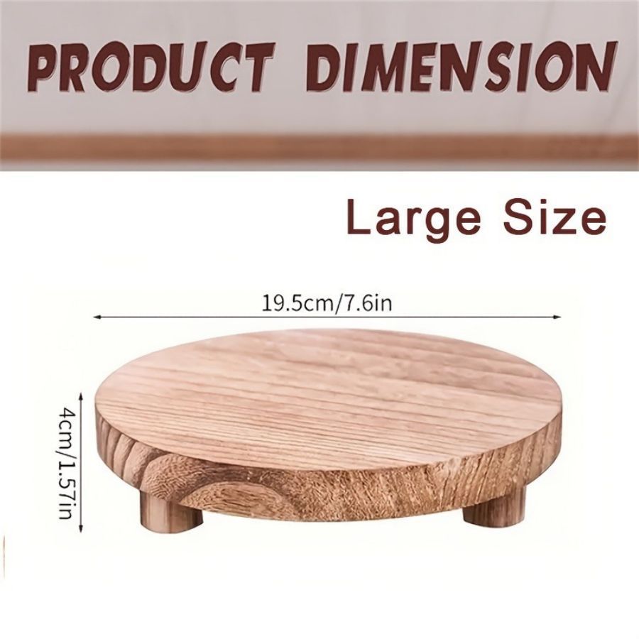 Wooden Round Tray Bathroom Toiletries Ornaments Gathering