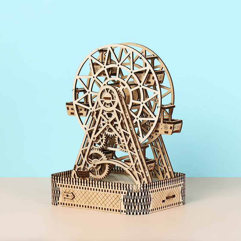 Handmade DIY Wooden Ferris Wheel Assembly Puzzle Toys