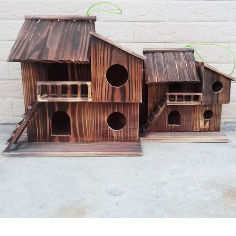 Hanging Wooden Bird Feeder DIY Assembled Garden Decoration