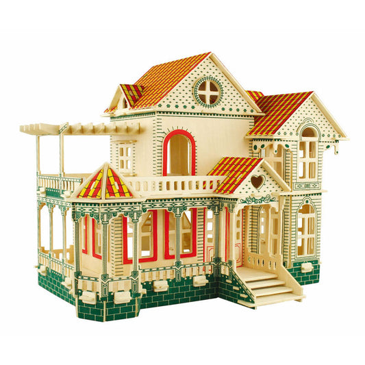 Wooden 3D house puzzle