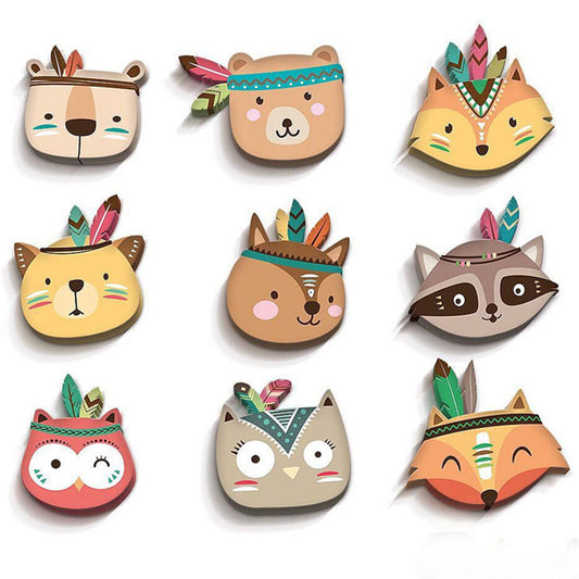 Cartoon wood animal wall decoration