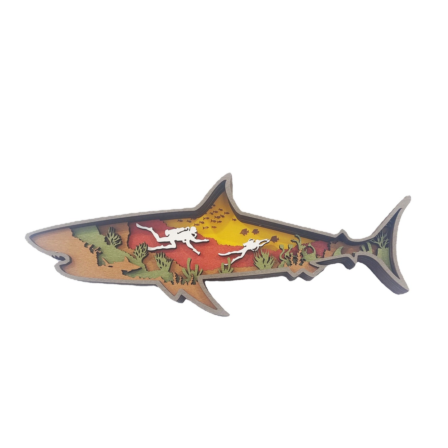 Wooden Carved Shark Decorations For Household Tabletop Decoration