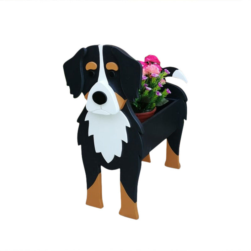 Balcony Courtyard Garden Outdoor Indoor Cute Bernese Mountain Dog Potted Flower Home Decorations