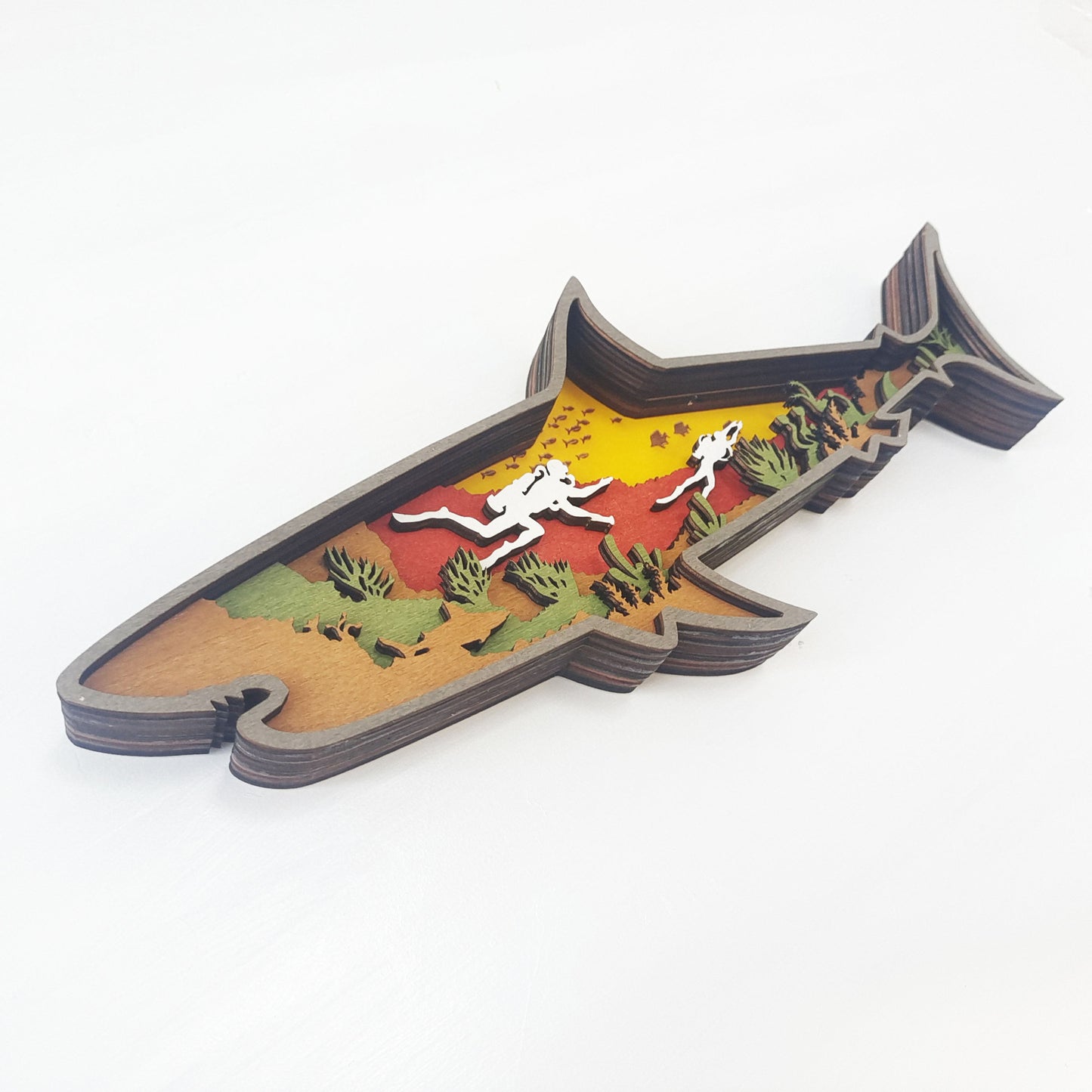 Wooden Carved Shark Decorations For Household Tabletop Decoration