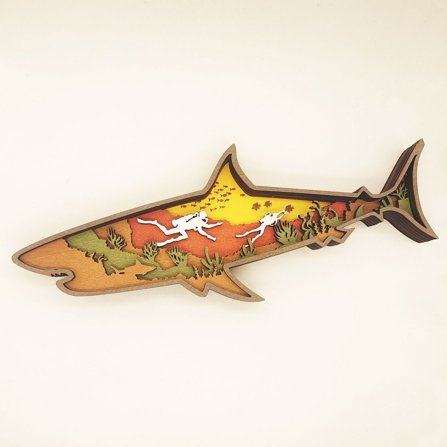 Wooden Carved Shark Decorations For Household Tabletop Decoration