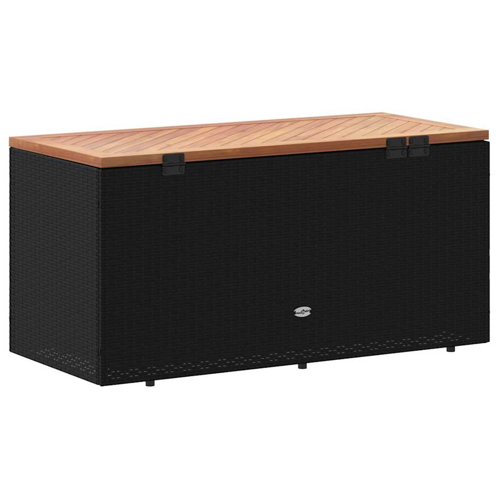 Garden Chest 110x Poly Rattan Acacia Wood   Garden Chest
