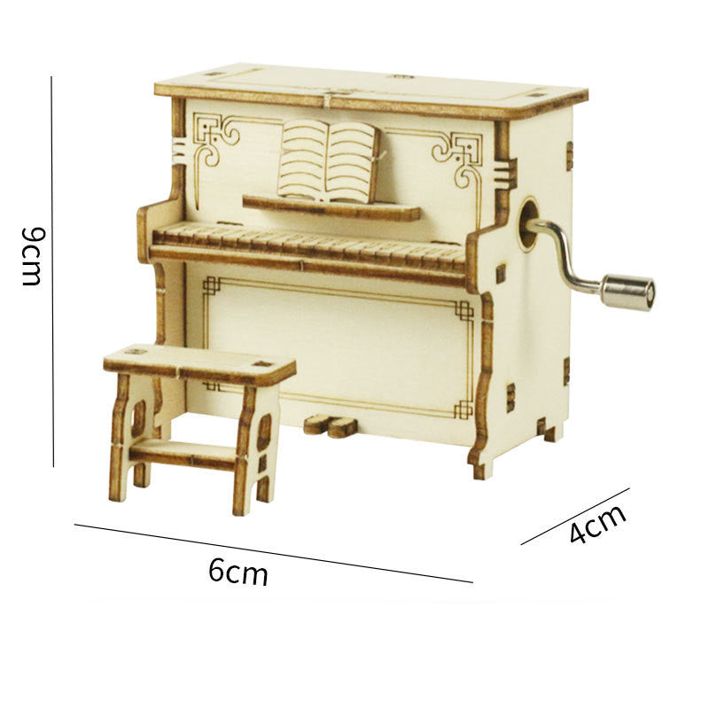 Wooden Creative Handmade Assembled Toy Music Box