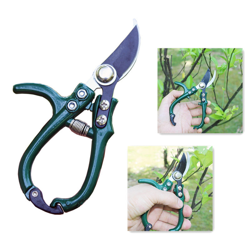 Multifunctional Garden Scissors Pruning Shears Manual With Safety Buckle Stainless Steel Spring Gardening Pruning Shear Branch Plant Cutter