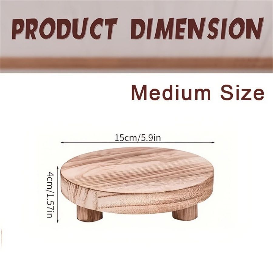 Wooden Round Tray Bathroom Toiletries Ornaments Gathering