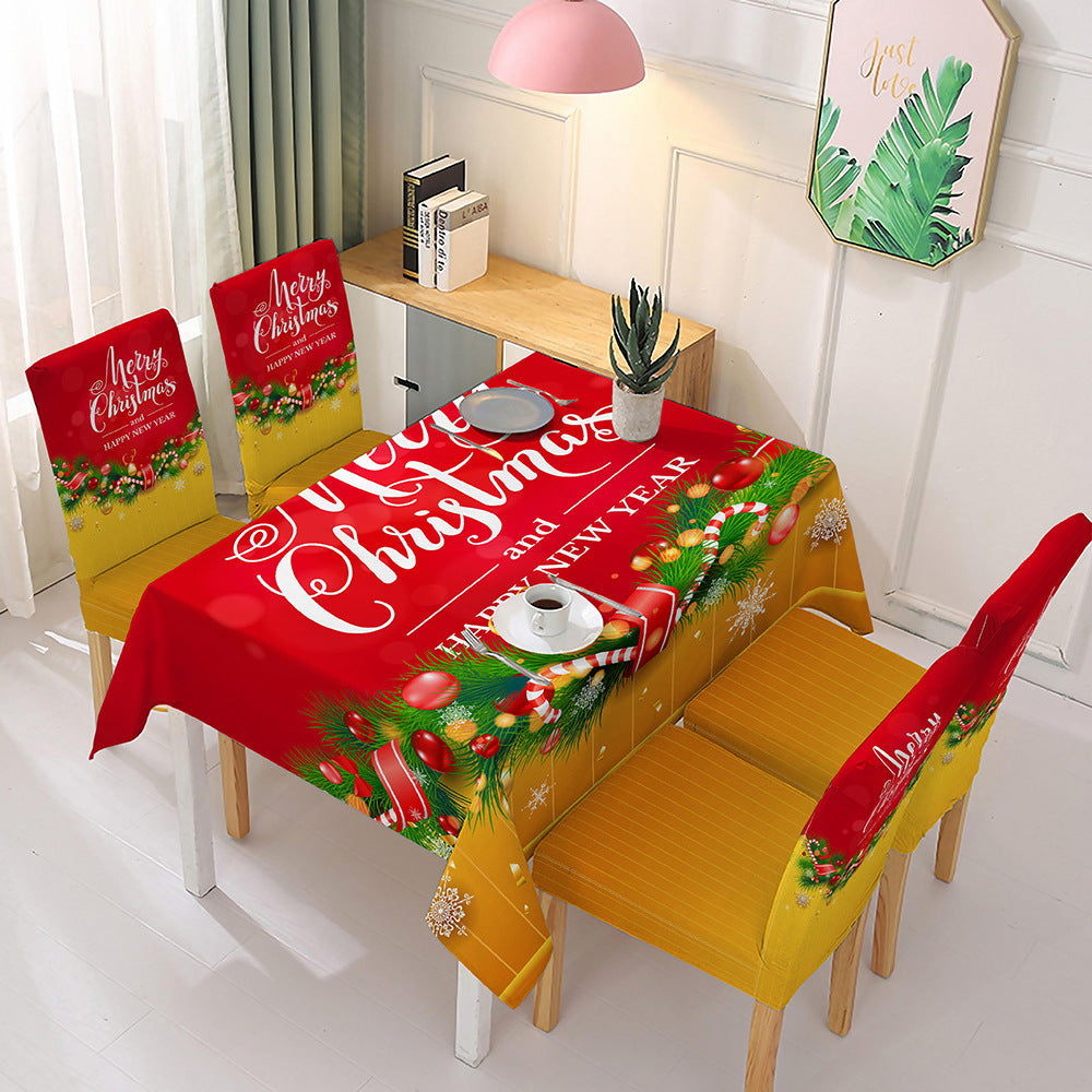 Christmas Tablecloth Decorations Arrangement Printing