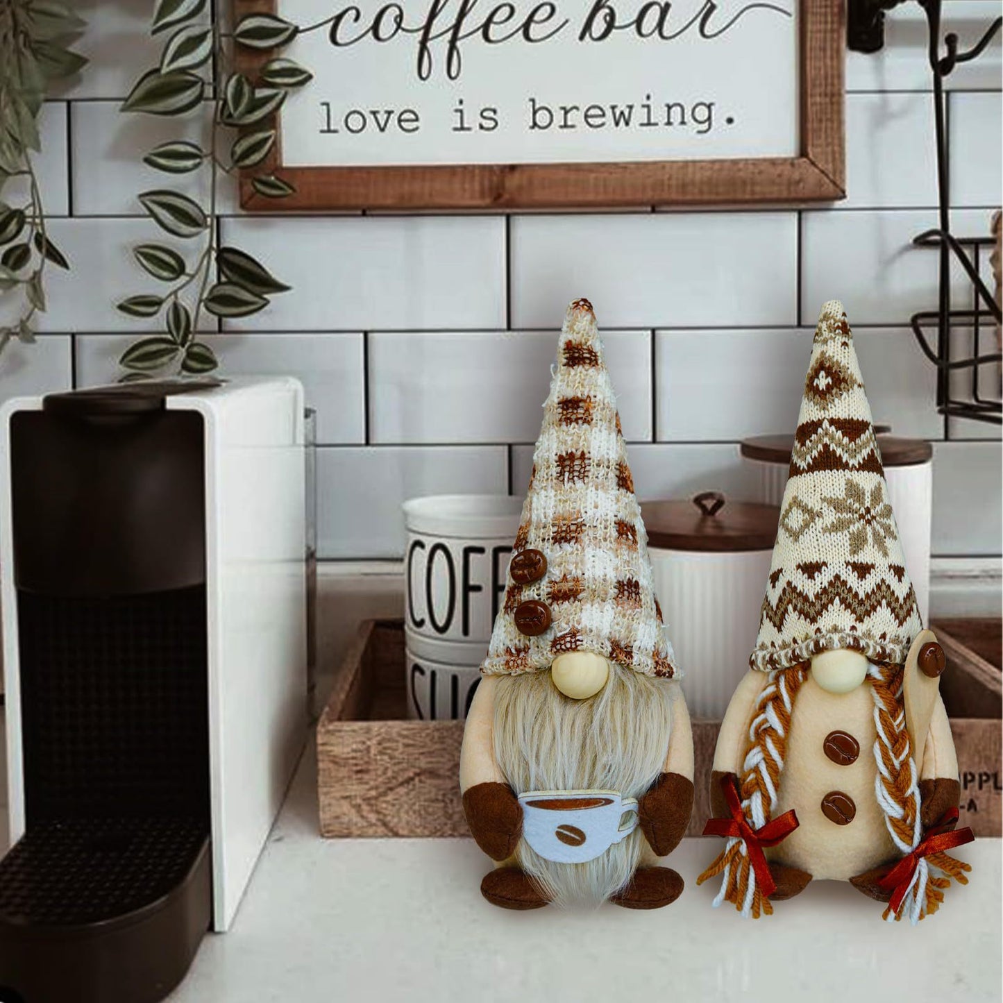 Home Decorations Coffee Faceless Doll Ornaments