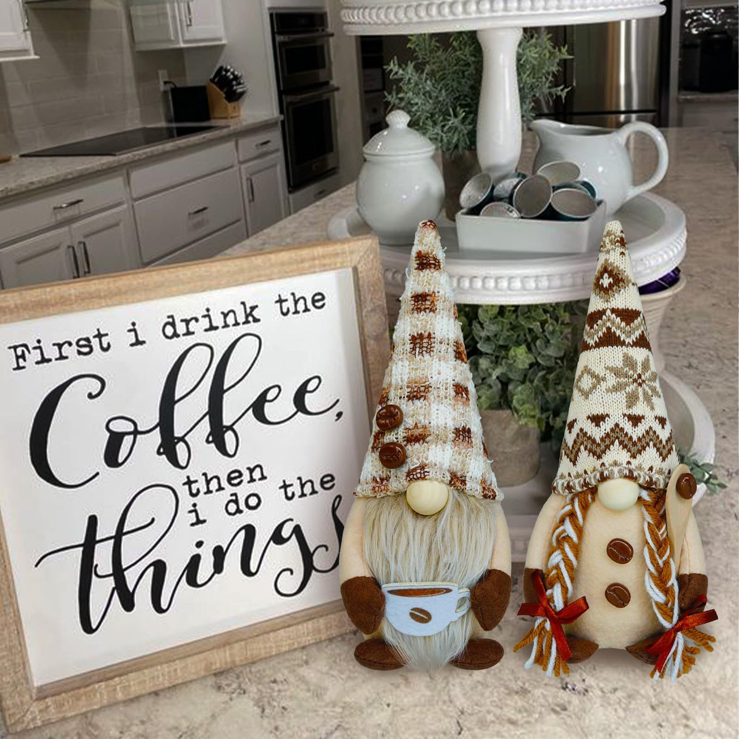 Home Decorations Coffee Faceless Doll Ornaments