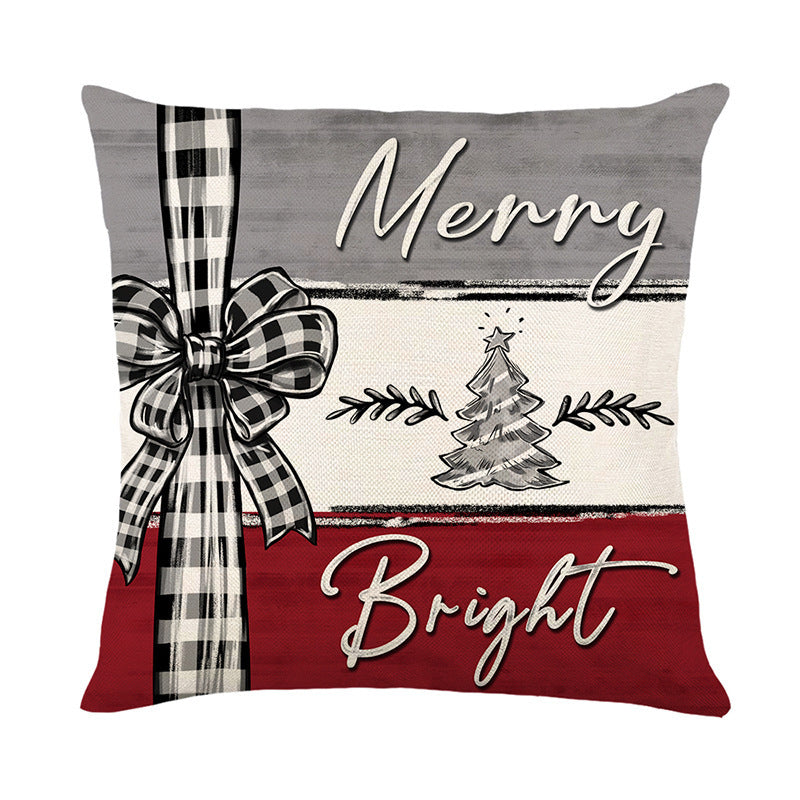 Christmas Cushion Cover Pillowcase Merry Christmas Decor For Home 2024 Xmas Ornament Happy NewYear Gift