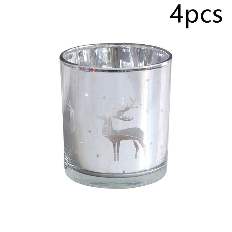 Personalized Christmas Decoration Glass Empty Cup Candle Holder Decoration Incense