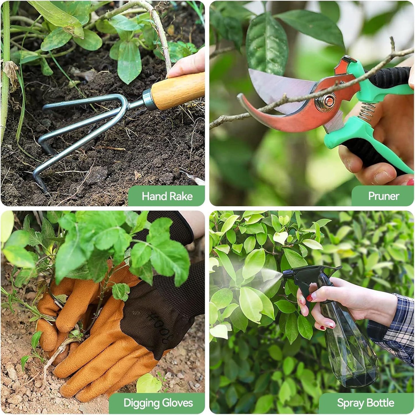 Wooden Handle Stainless Steel Garden Tools Suit
