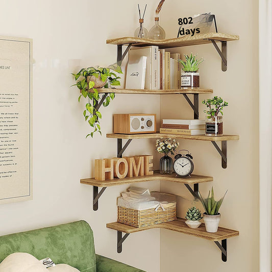 Wall-mounted Bathroom Kitchen Wooden Suspended Storage Rack