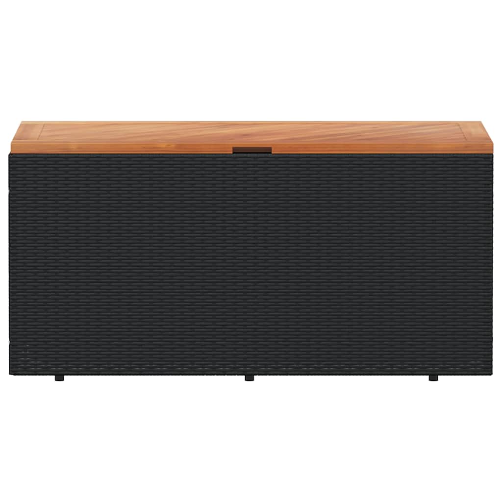 Garden Chest 110x Poly Rattan Acacia Wood   Garden Chest
