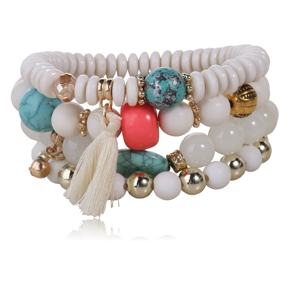 Eco-friendly Turquoise Multi-layer Tassel Bracelet