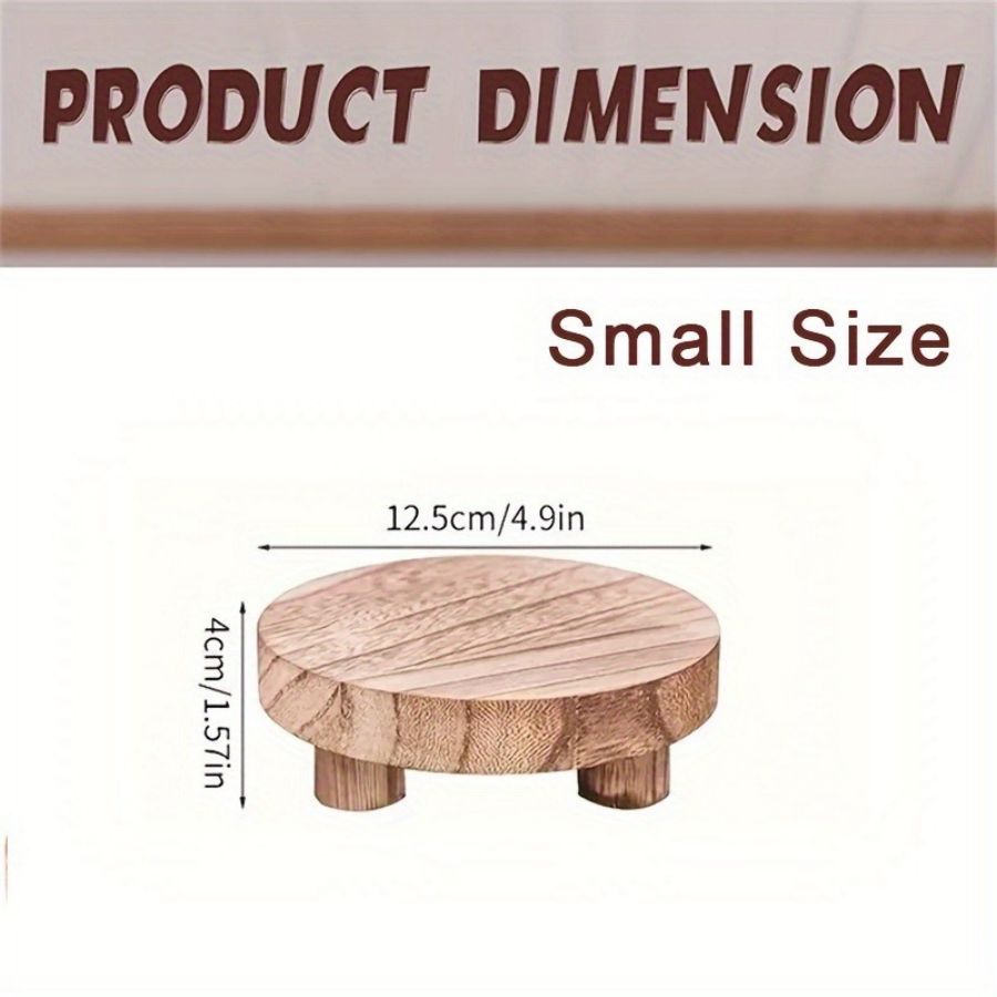 Wooden Round Tray Bathroom Toiletries Ornaments Gathering