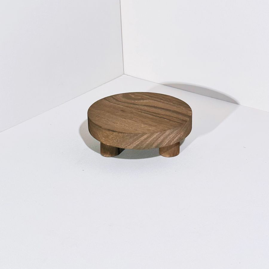 Wooden Round Tray Bathroom Toiletries Ornaments Gathering