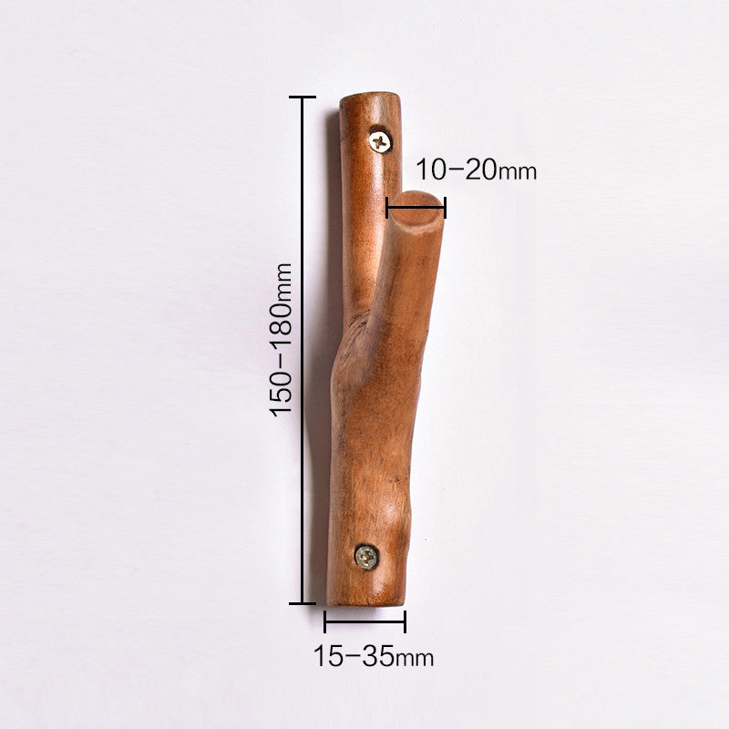 Solid Wood Creative Tree Branch Hook Punch Hole Coat Hook