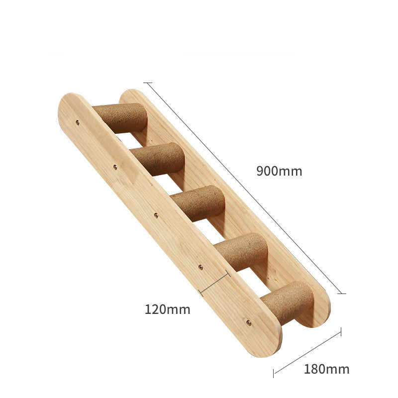 Cat Climbing Frame Wall Type Solid Wood Wall Hanging Platform Ladder