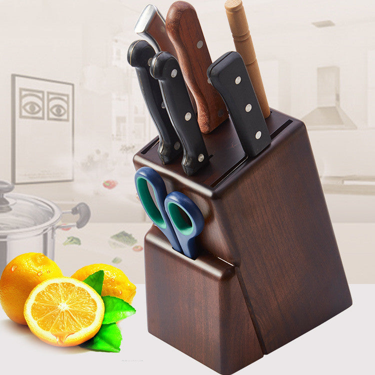 Rubber Wood Full Solid Kitchen Supplies Knife Holder Storage Rack