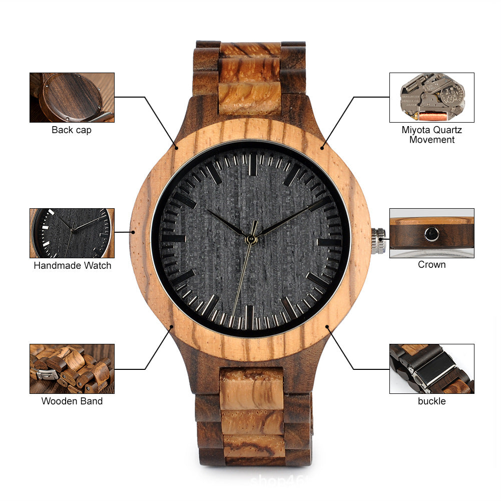 Inter-Wood Quartz Watch Men's Wood Watch