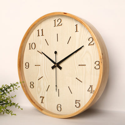 Modern minimalist solid wood wall clock