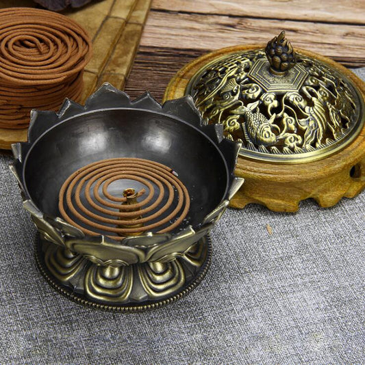 Antique alloy copper tower aromatherapy furnace