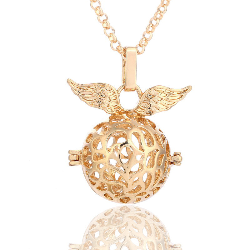 Rose Angel Wings Aromatherapy Necklace