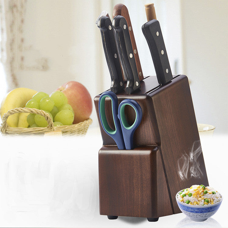 Rubber Wood Full Solid Kitchen Supplies Knife Holder Storage Rack